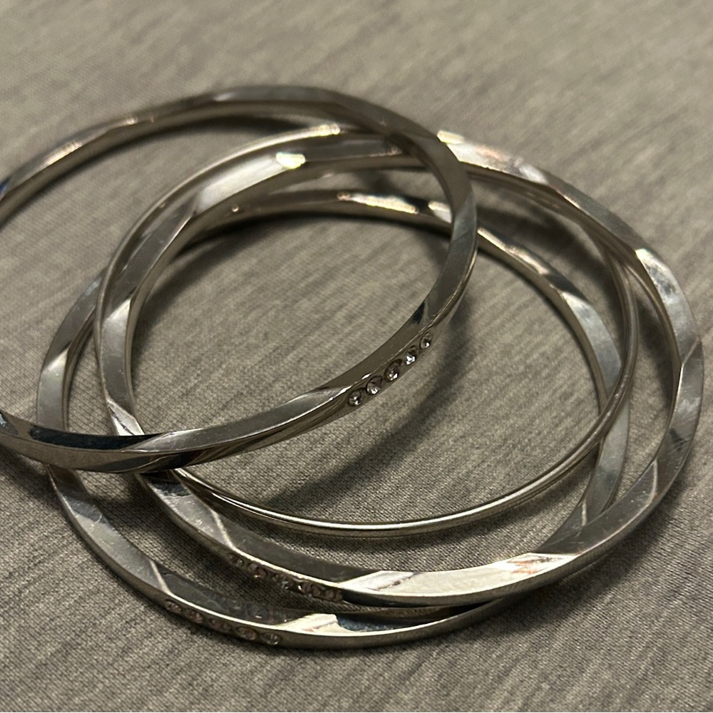 Elegant Silver Bangle Set